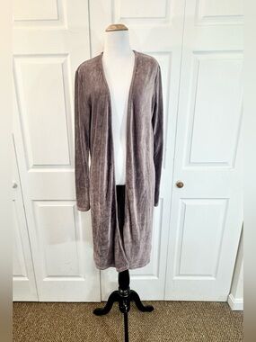 HYFVE Ribbed Velour Open Front Duster Cardigan Size M